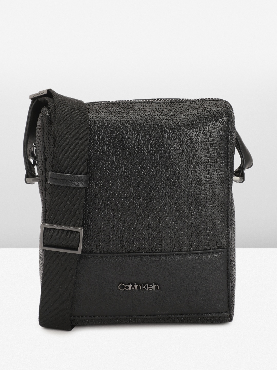 

Calvin Klein Men Brand Logo Design Messenger Bag, Black