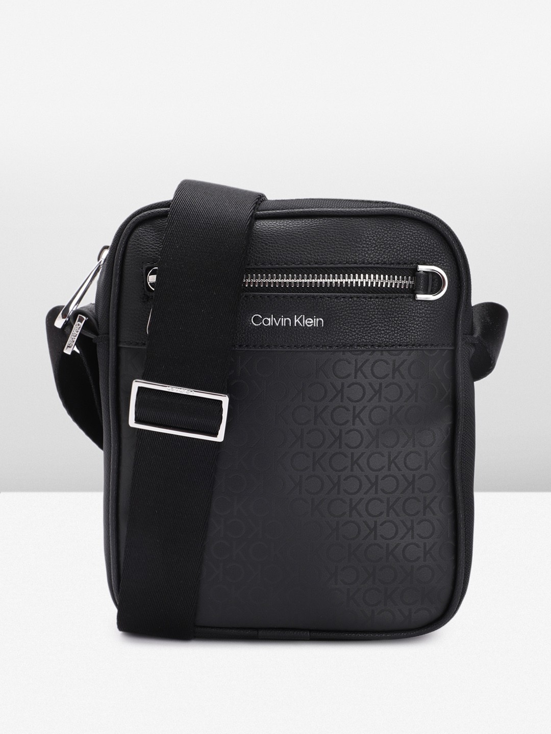 

Calvin Klein Men Brand Logo Print Messenger Bag, Black