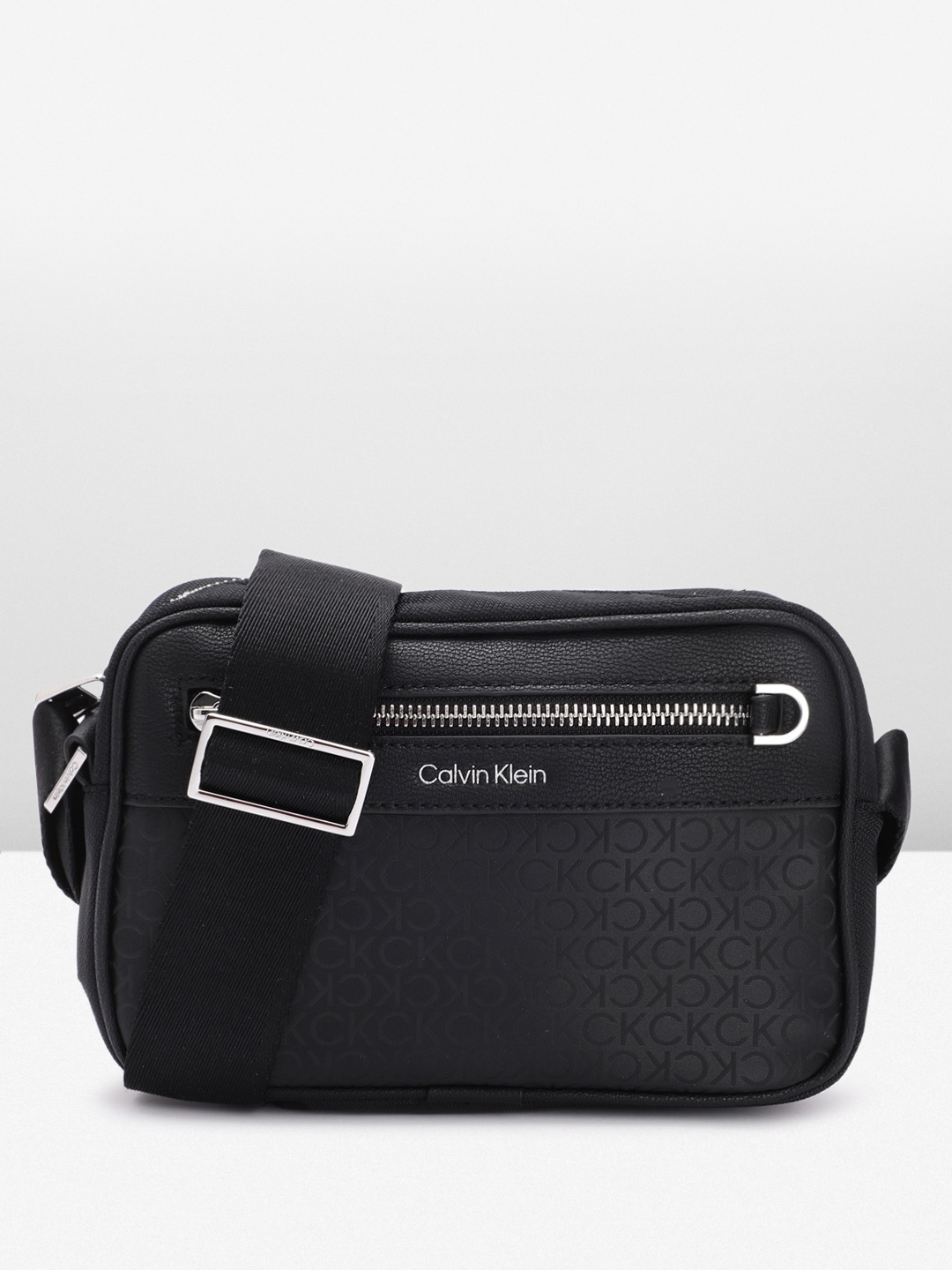 

Calvin Klein Men Brand Logo Print Messenger Bag, Black