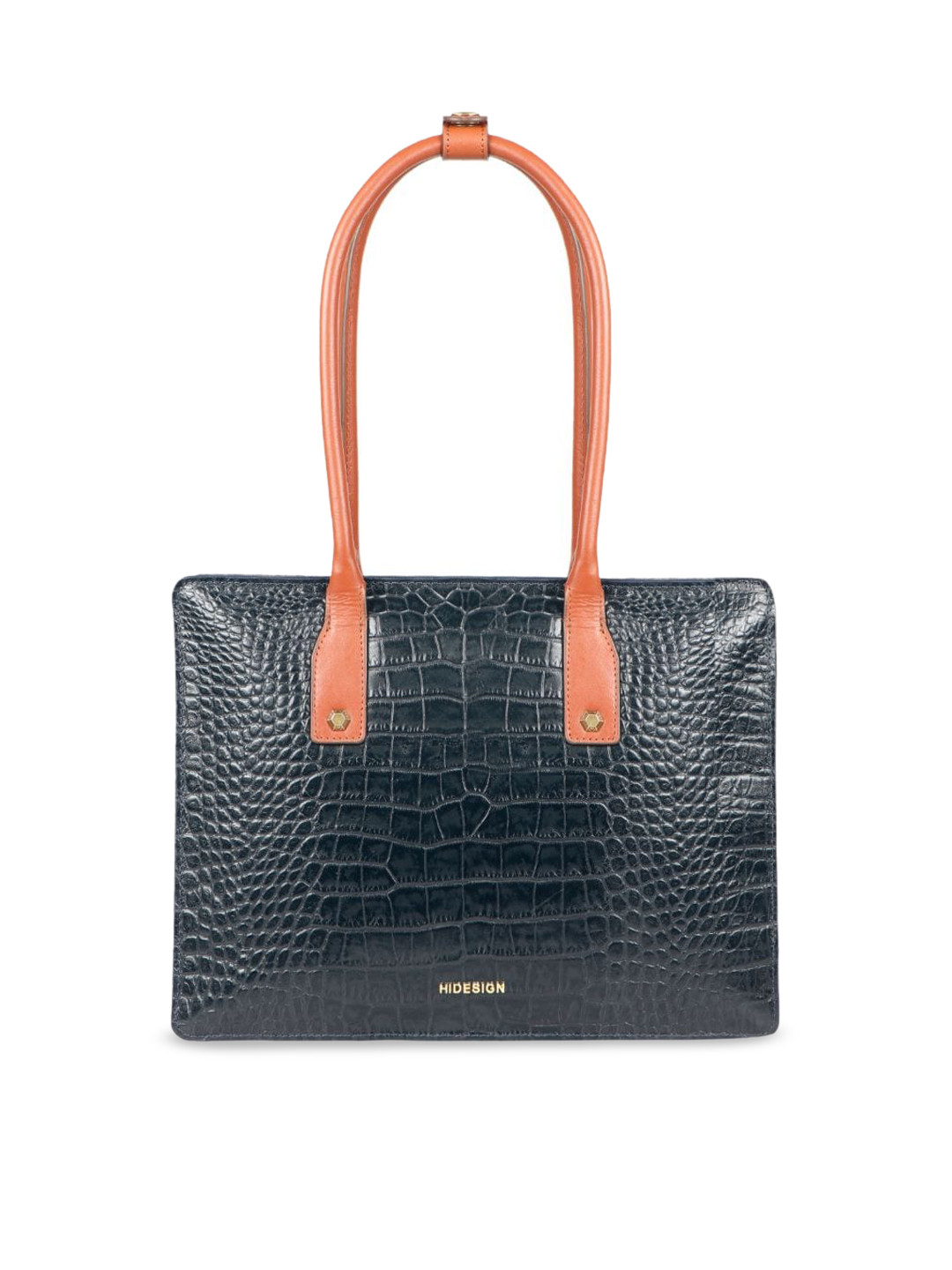 

Hidesign Animal Textured Leather Structured Shoulder Bag, Teal