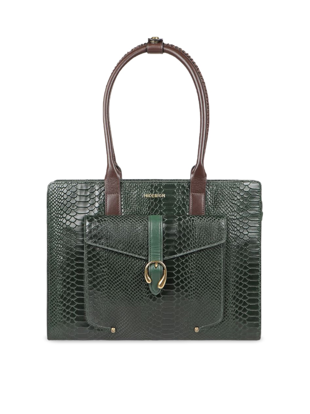 

Hidesign Animal Textured Leather Shoulder Bag, Green