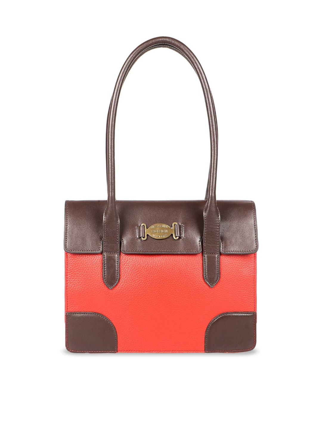 

Hidesign Colourblocked Leather Structured Shoulder Bag, Red