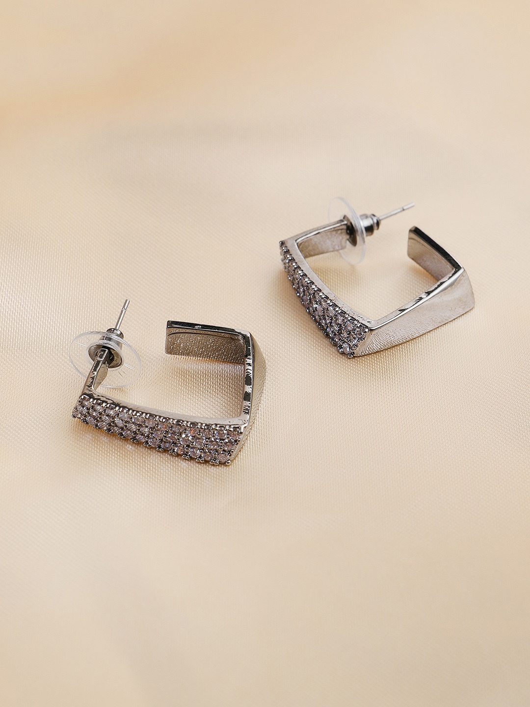 

Adwitiya Collection Silver-Plated Classic Hoop Earrings