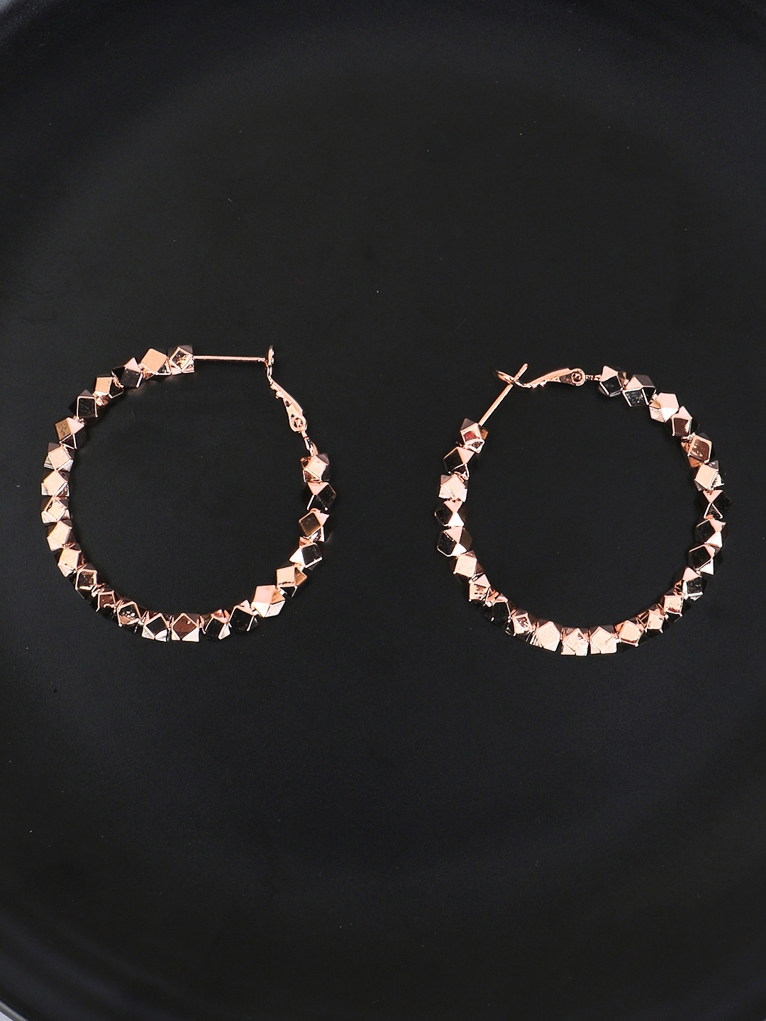 

Adwitiya Collection Rose Gold-Plated Classic Hoop Earrings