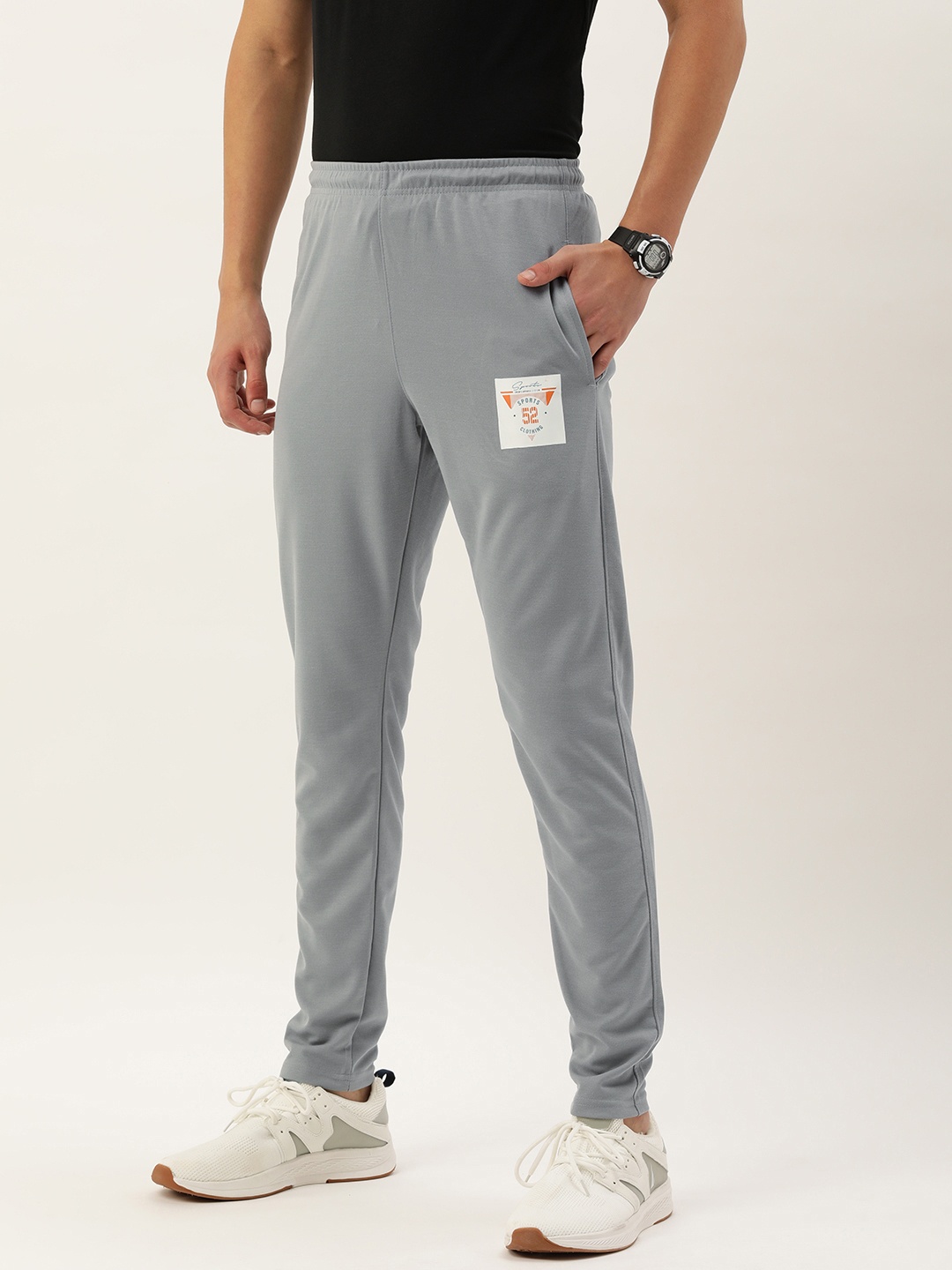 

Sports52 wear Men Brand Logo Printed Slim Fit Training Track Pants, Grey