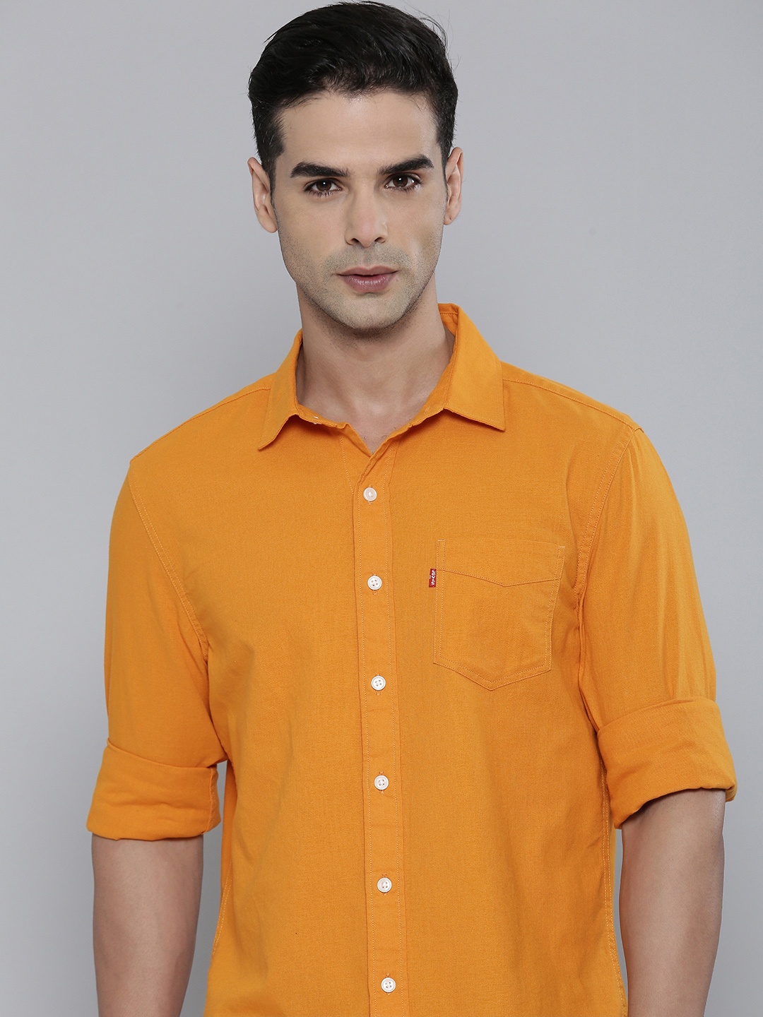 

Levis Solid Slim Fit Pure Cotton Casual Shirt, Orange