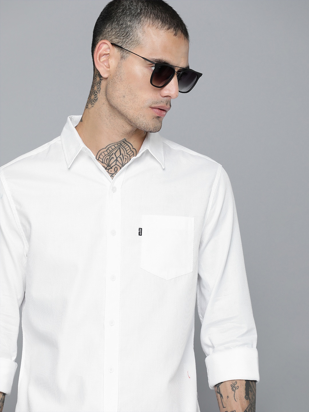 

Levis Pure Cotton Slim Fit Casual Shirt, White