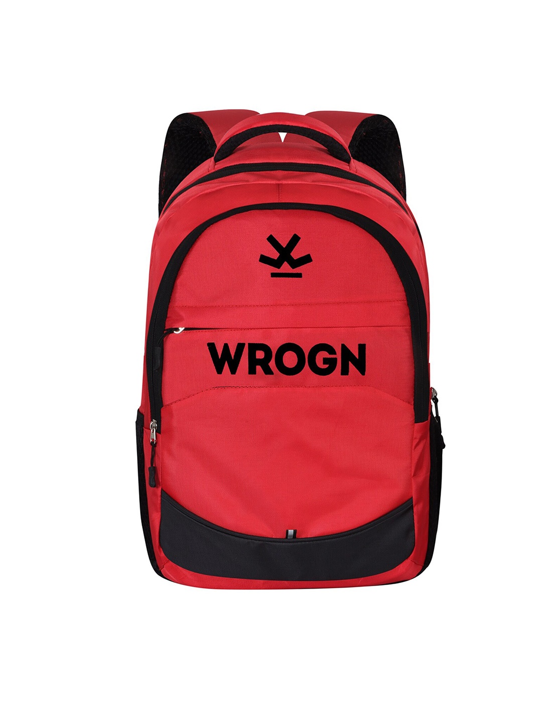 

WROGN Unisex Brand Logo Printed Padded Water Resistant Backpack, Red