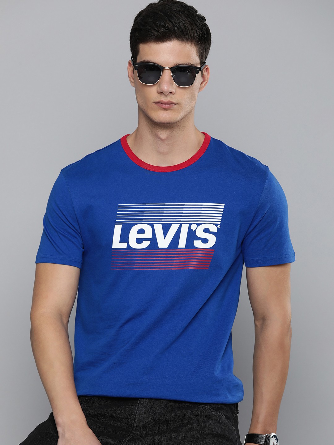 

Levis Brand Logo Printed Pure Cotton T-shirt, Blue