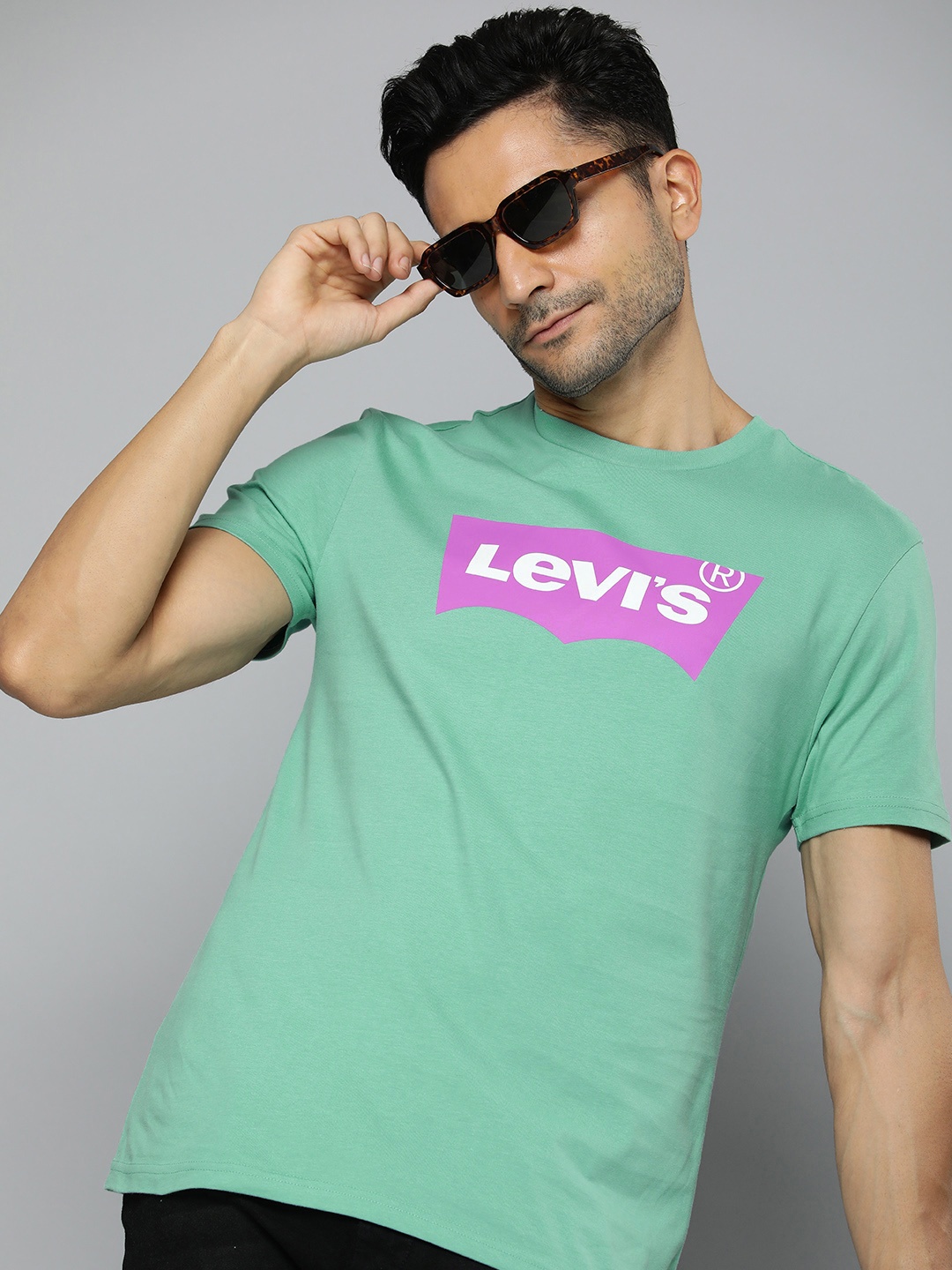 

Levis Brand Logo Printed Pure Cotton T-shirt, Green