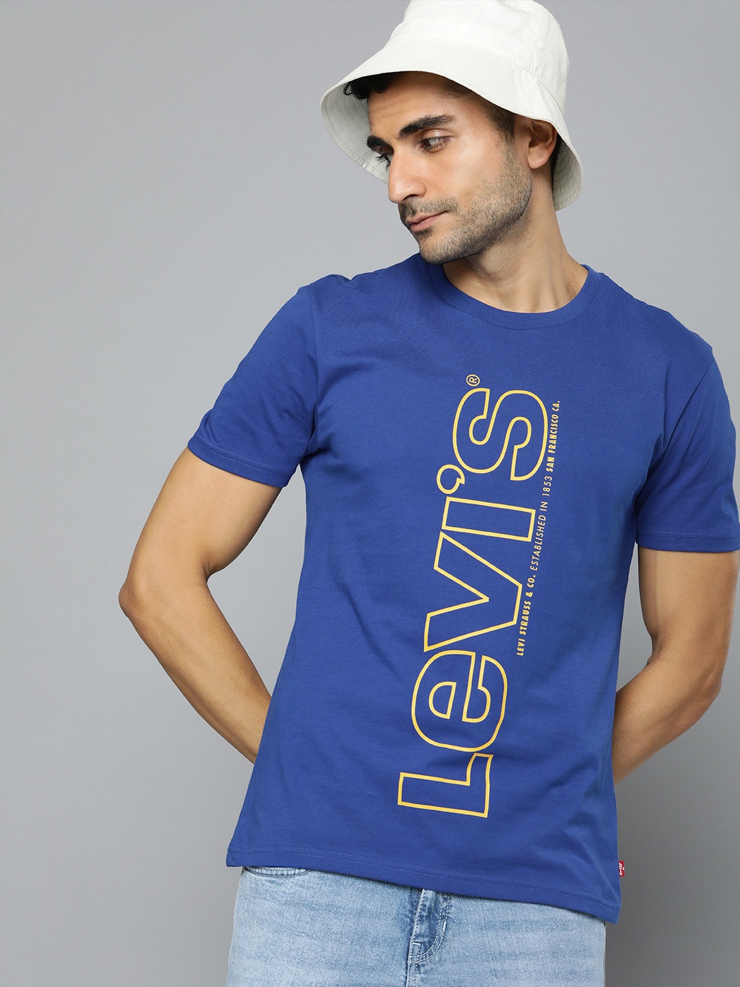 

Levis Brand Logo Printed Pure Cotton T-shirt, Blue