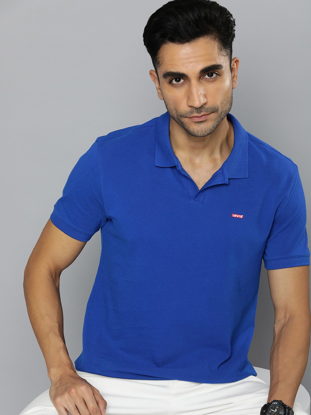 

Levis Pure Cotton Polo T-shirt, Blue