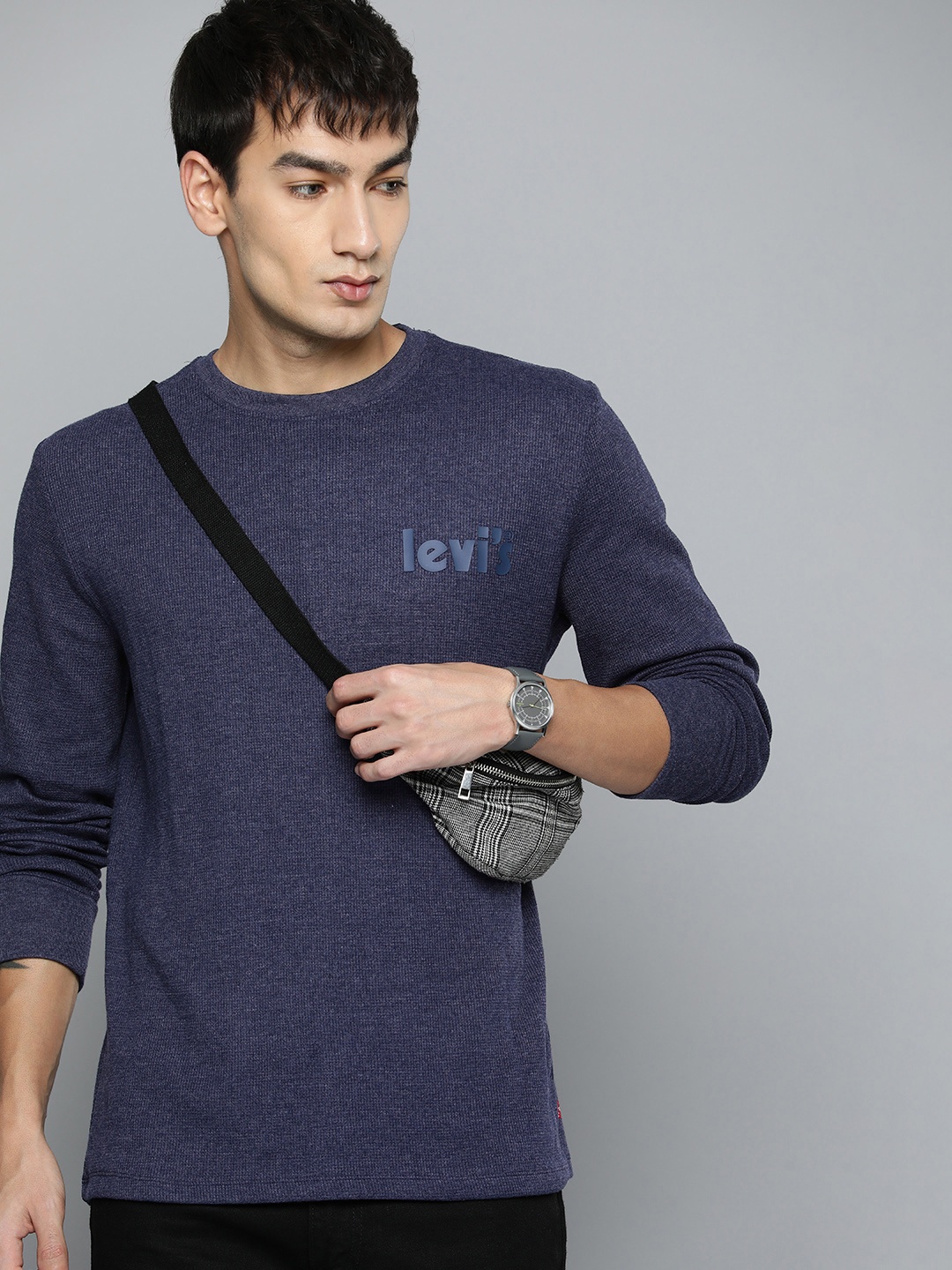 

Levis Round Neck Pure Cotton T-shirt, Blue