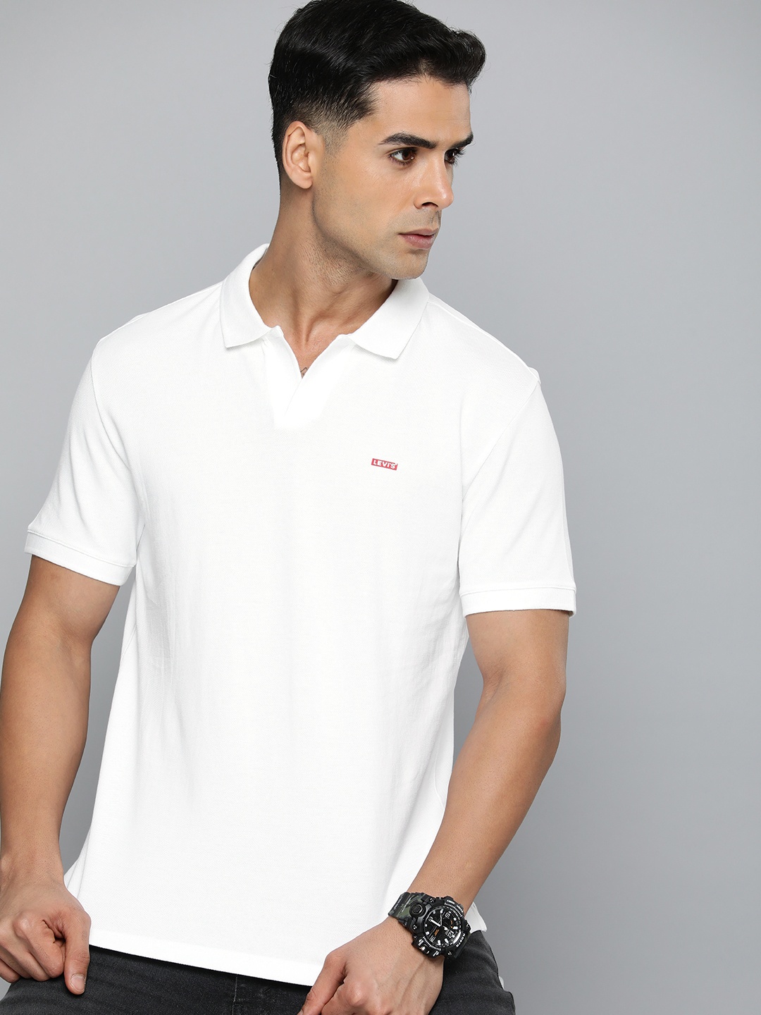 

Levis Pure Cotton Polo T-shirt, White