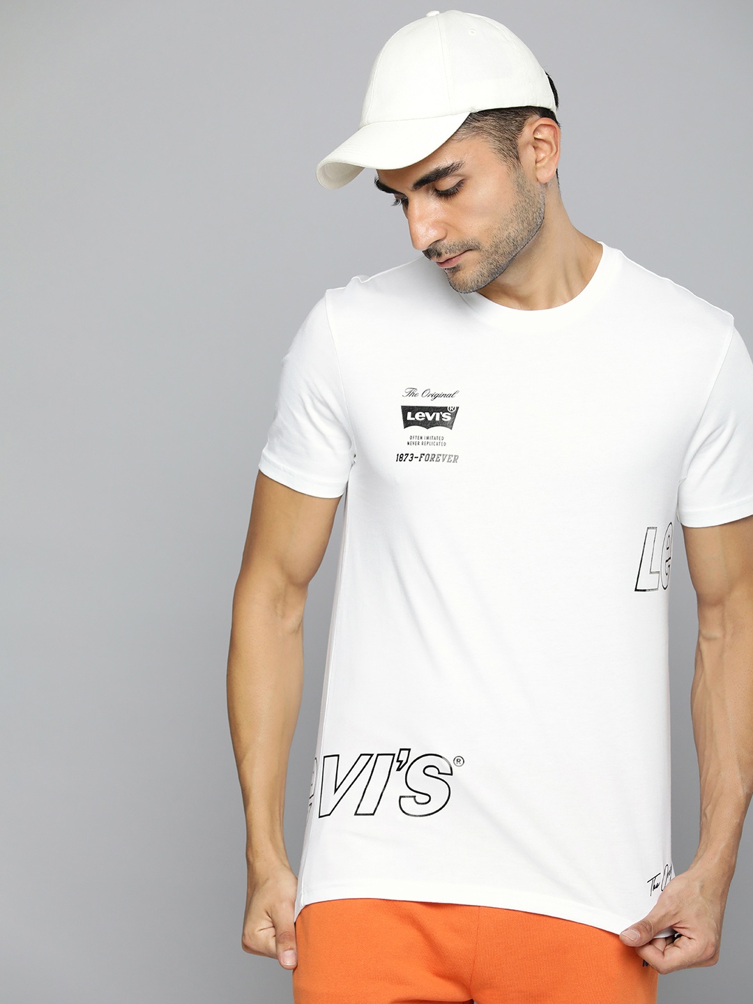 

Levis Brand Logo Printed Pure Cotton T-shirt, White