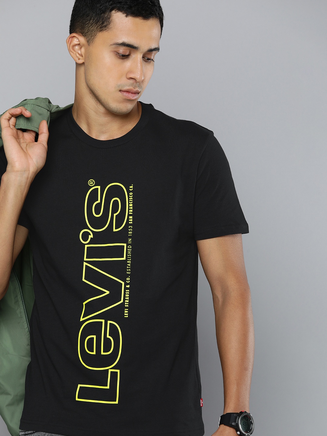 

Levis Typography Printed Pure Cotton T-shirt, Black