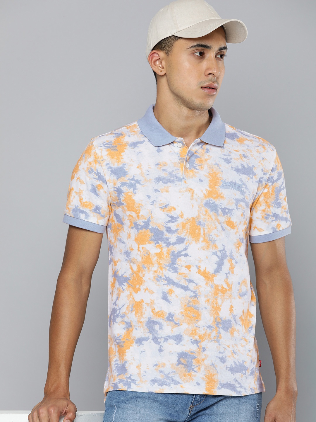 

Levis Tie and Dye Polo Collar T-shirt, White