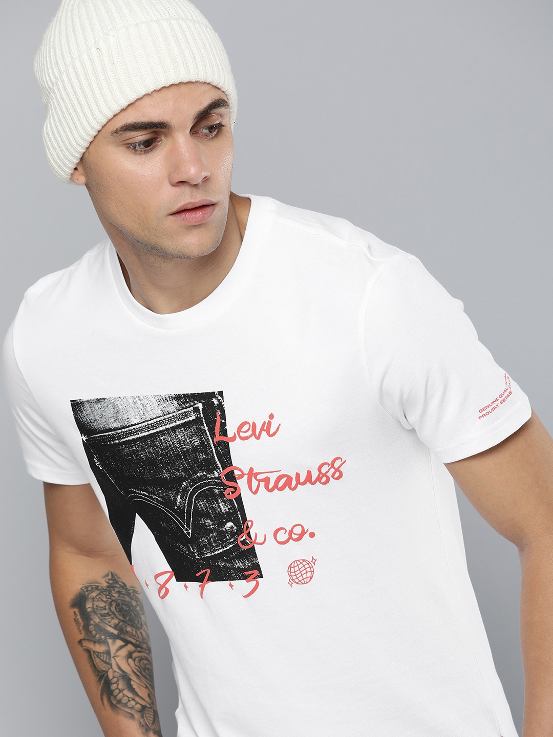 

Levis Printed Pure Cotton T-shirt, White