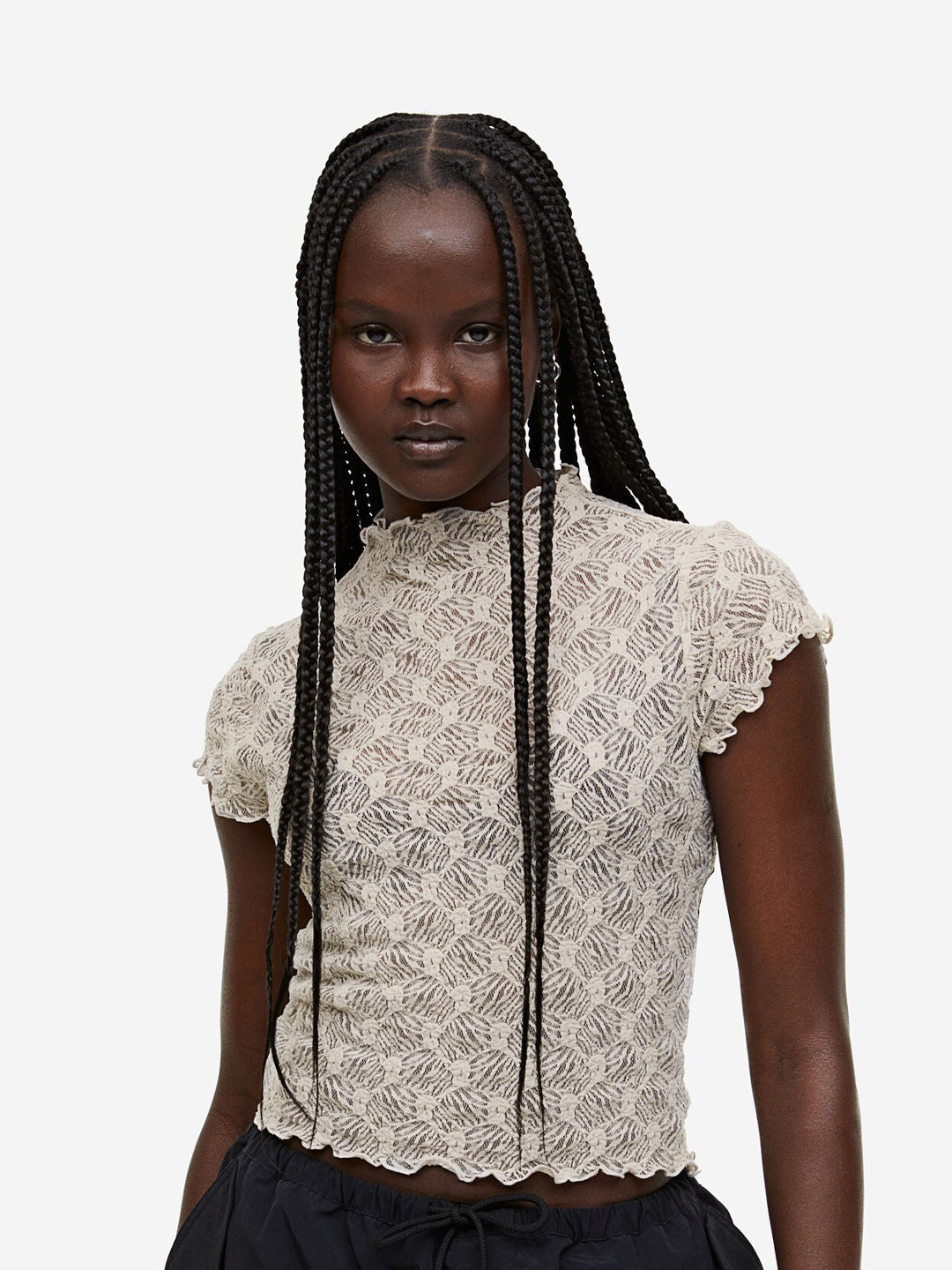 

H&M Lace Top, Beige