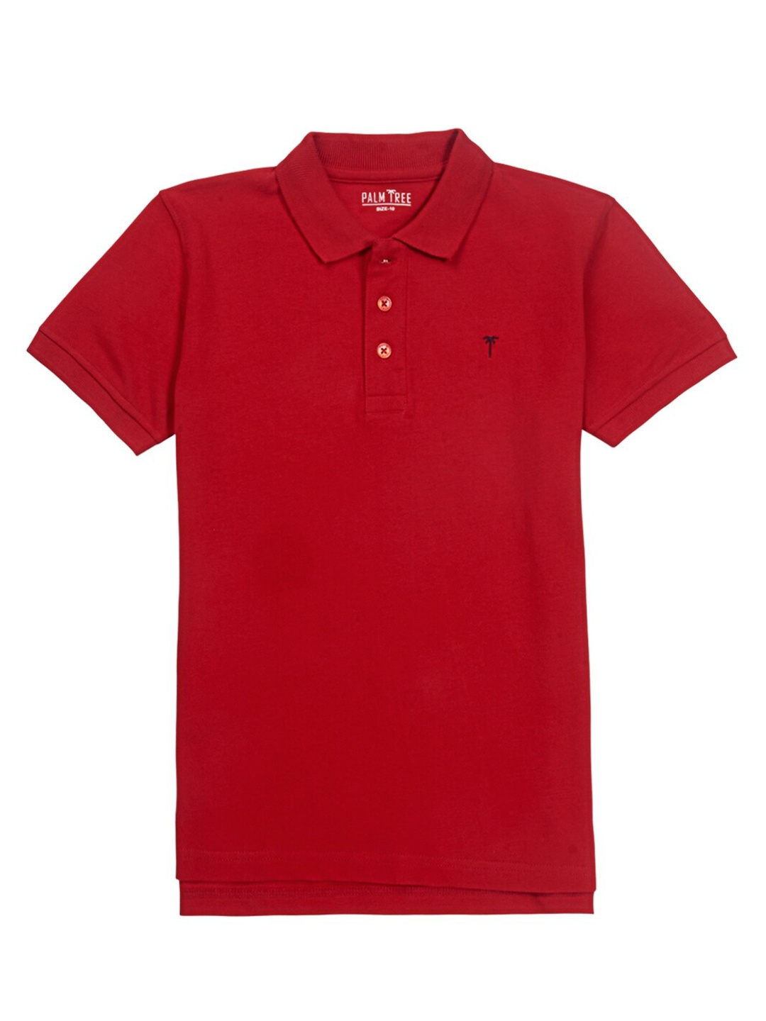 

Palm Tree Boys Polo Collar Cotton T-shirt, Red