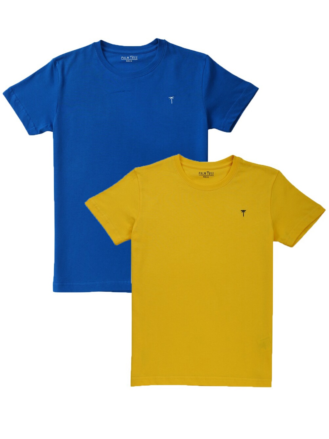 

Palm Tree Pack Of 2 Boys Typography Printed Cotton T-Shirt, Blue