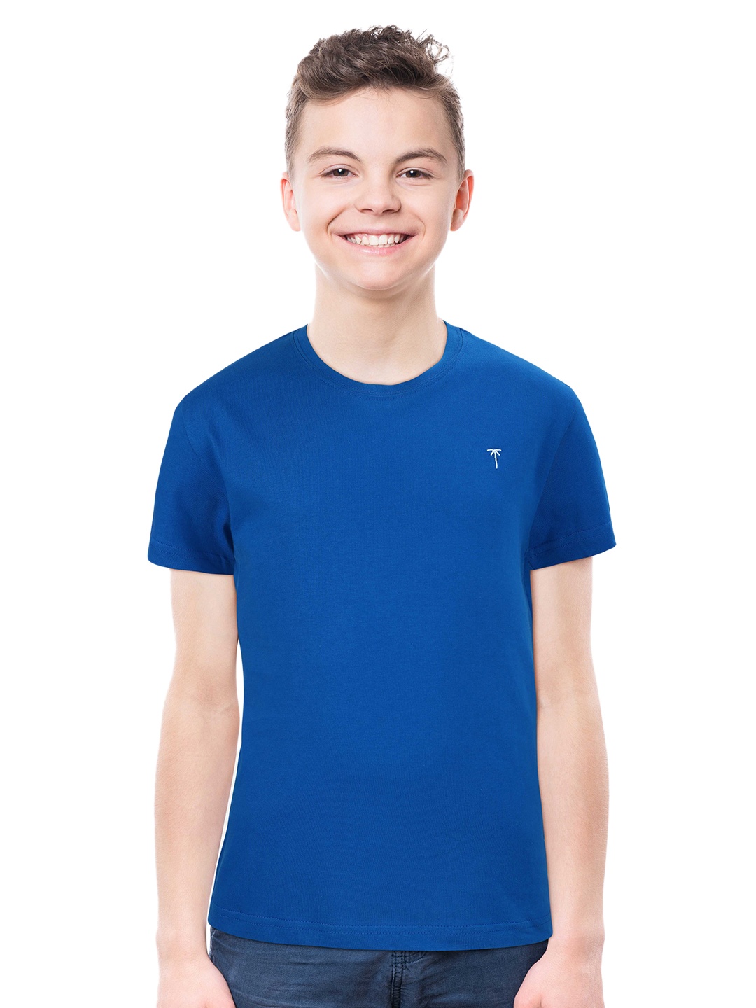 

Palm Tree Boys Cotton T-shirt, Blue