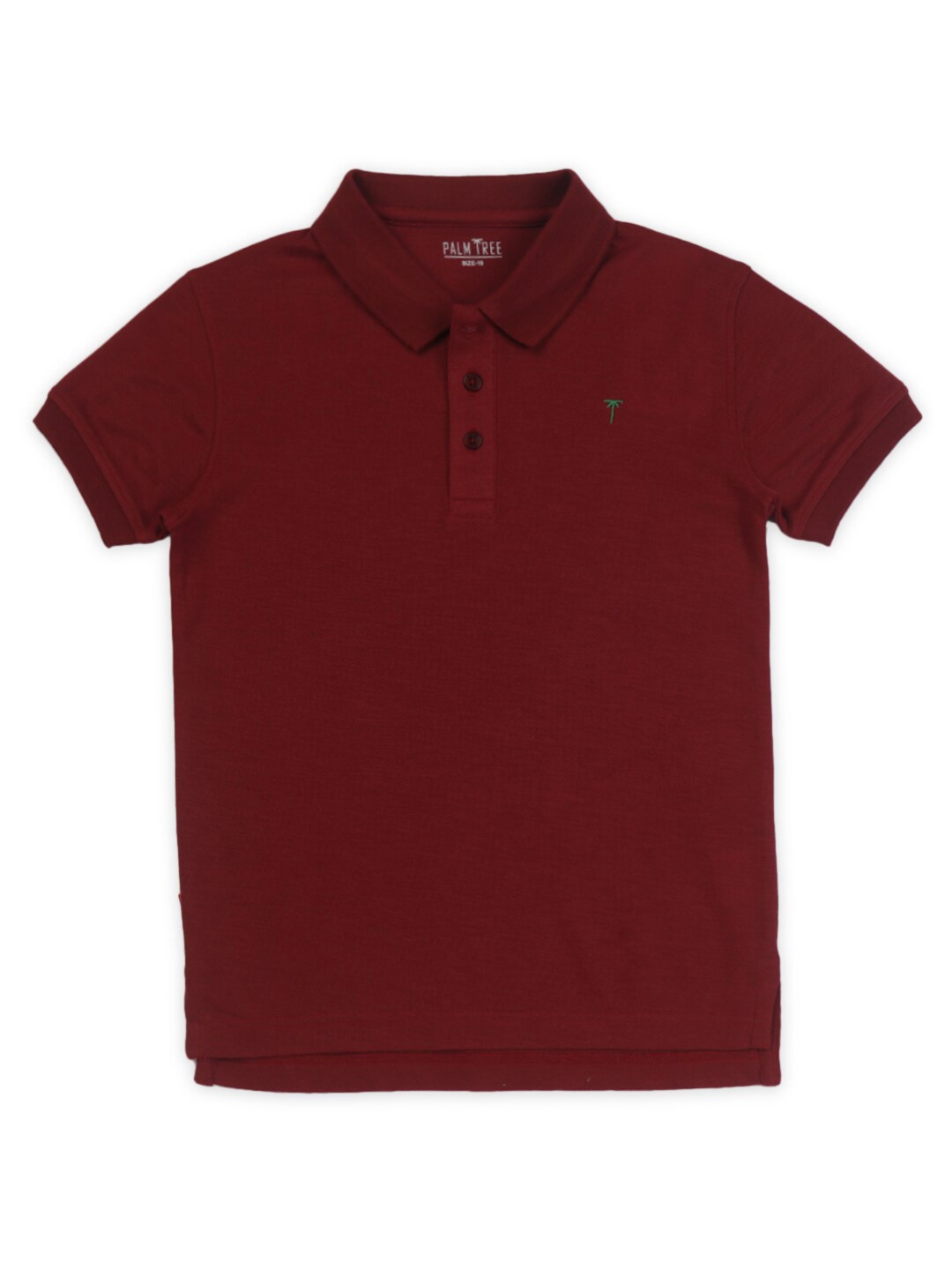 

Palm Tree Boys Polo Collar Cotton T-shirt, Maroon