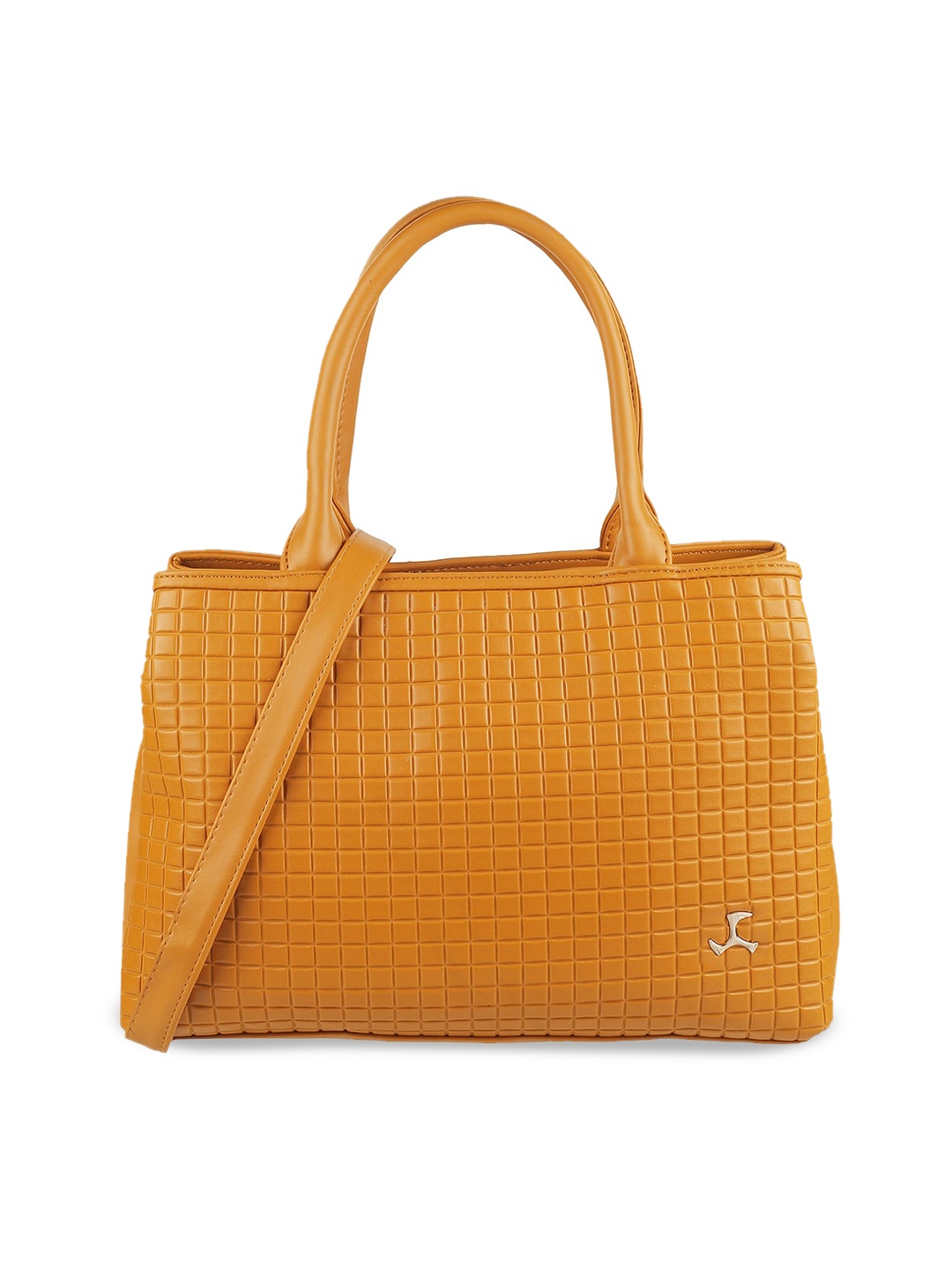 

Mochi Geometric Textured Structured Handheld Bag, Tan