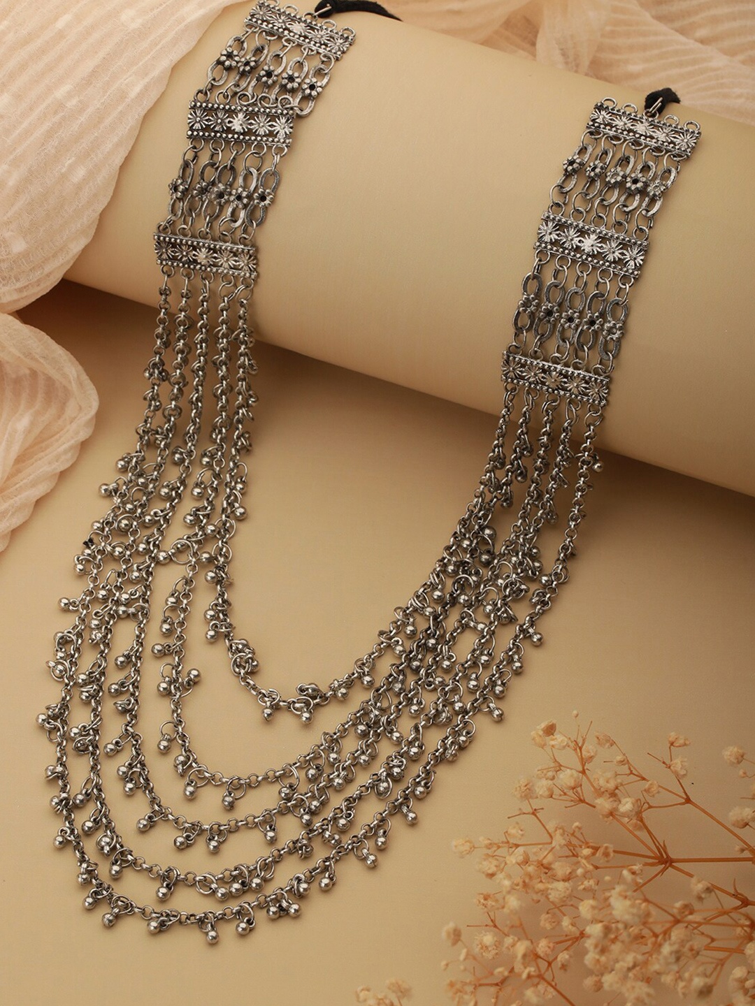 

Priyaasi Silver-Plated Oxidised Necklace