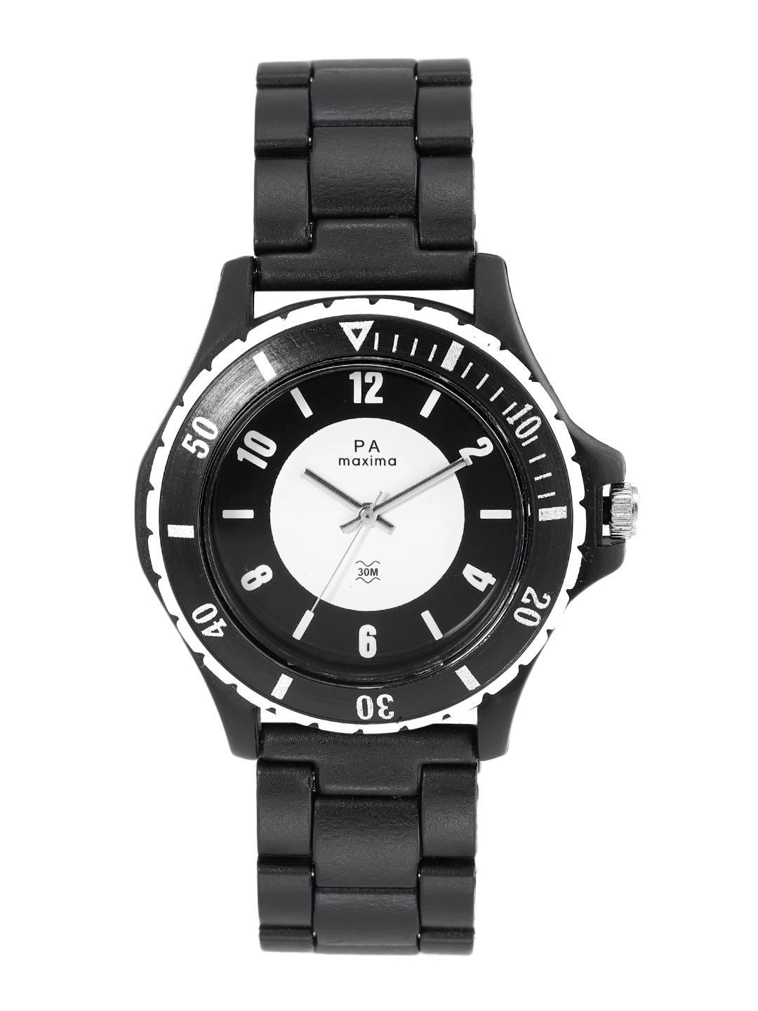 

maxima Men Colourblocked Dial Bracelet Style Straps Analogue Watch 56004PPGN, White