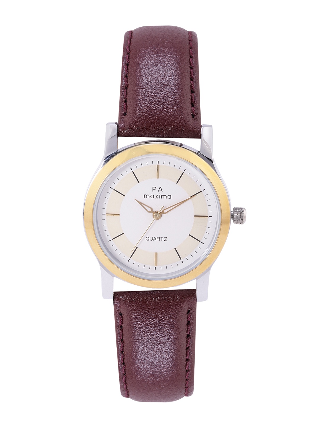 

maxima Women Leather Straps Analogue Watch 60185LMLT, White