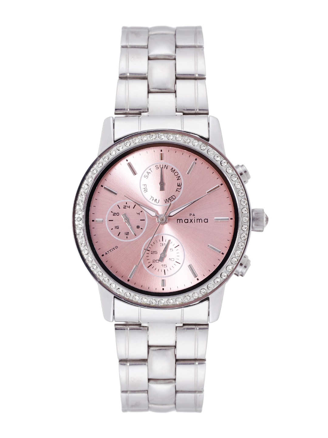 

maxima Women Bracelet Style Analogue Chronograph Watch 58451CMLI, Pink