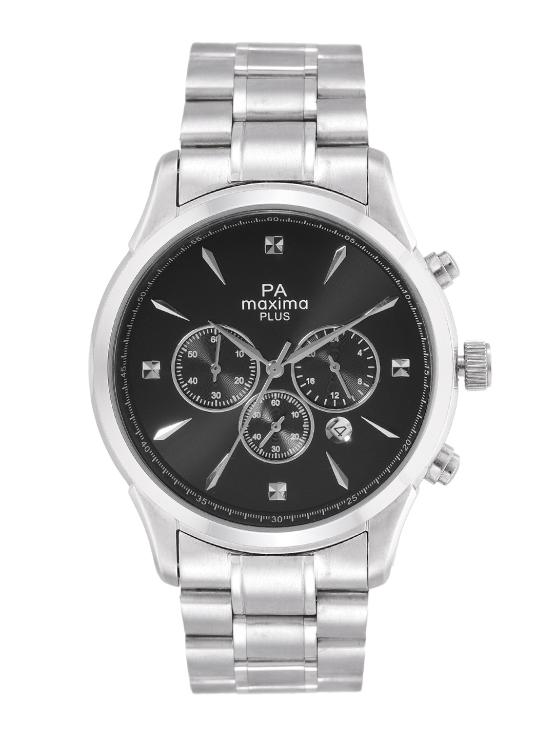 

maxima Men Bracelet Style Straps Analogue Chronograph Watch 48811CMGS, Black