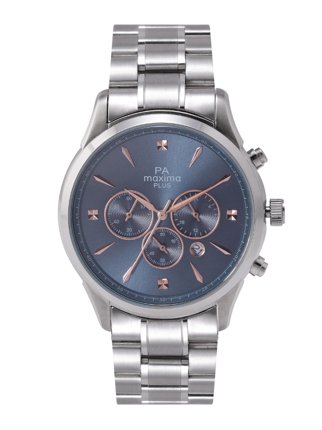 

maxima Men Bracelet Style Straps Analogue Chronograph Watch 48812CMGS, Navy blue