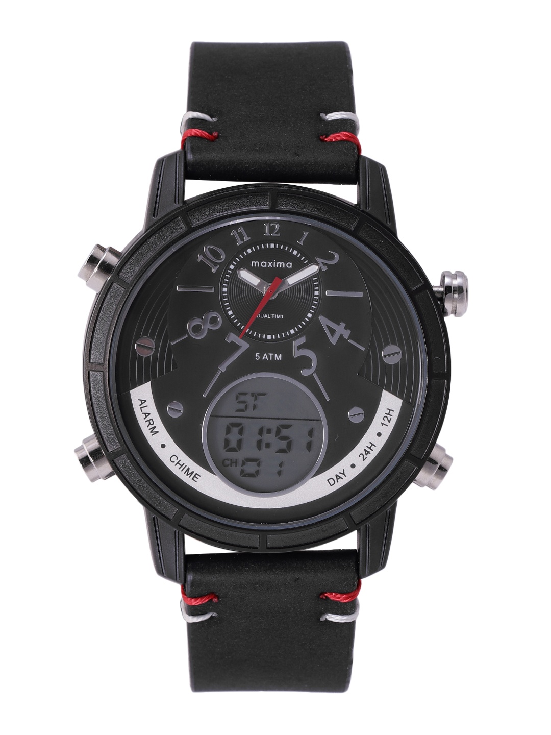 

maxima Men Analogue and Digital Multi Function Watch 60330LMAB, Black