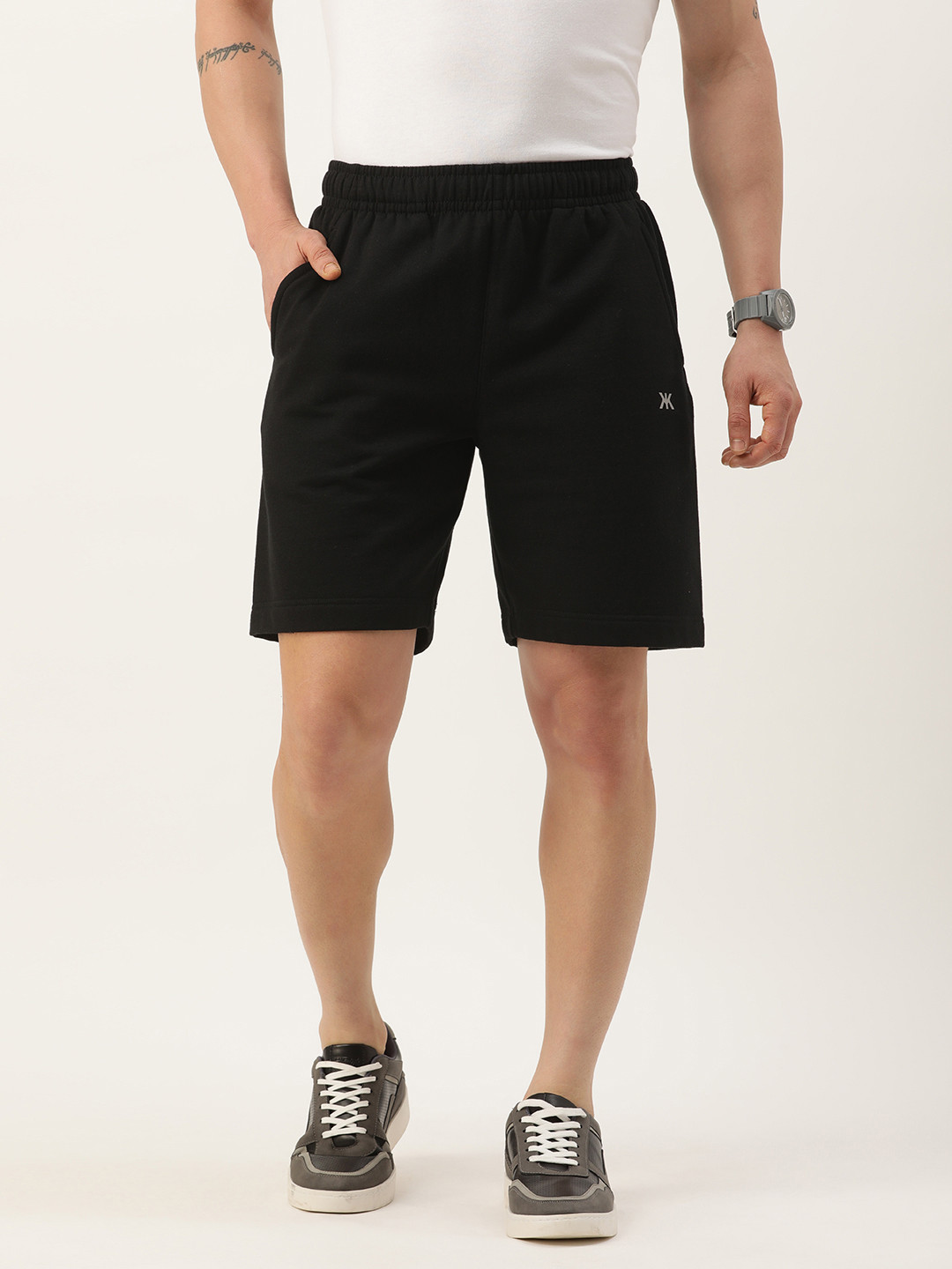 

Kook N Keech Men Solid Regular Fit Shorts, Black