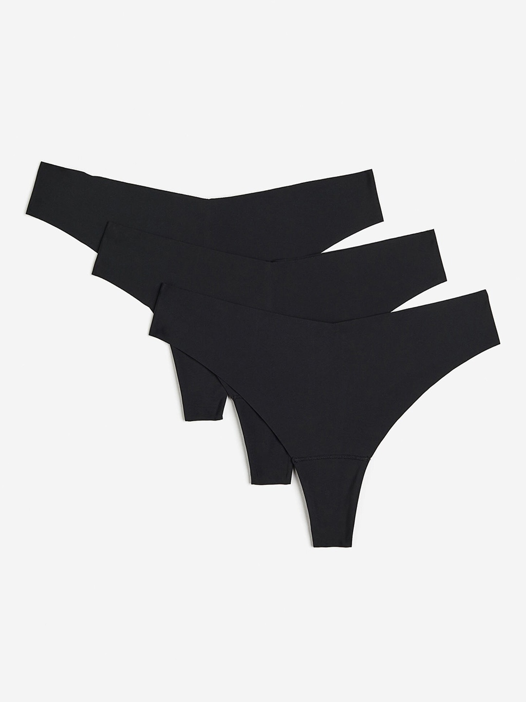 

H&M Women 3-Pack Invisible Brazilian Briefs, Black