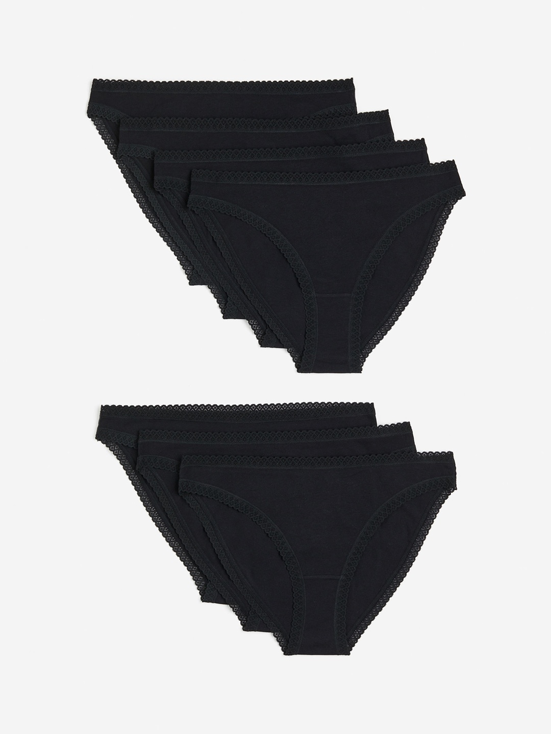 

H&M Women 7-Pack Cotton Jersey Bikini Briefs, Black