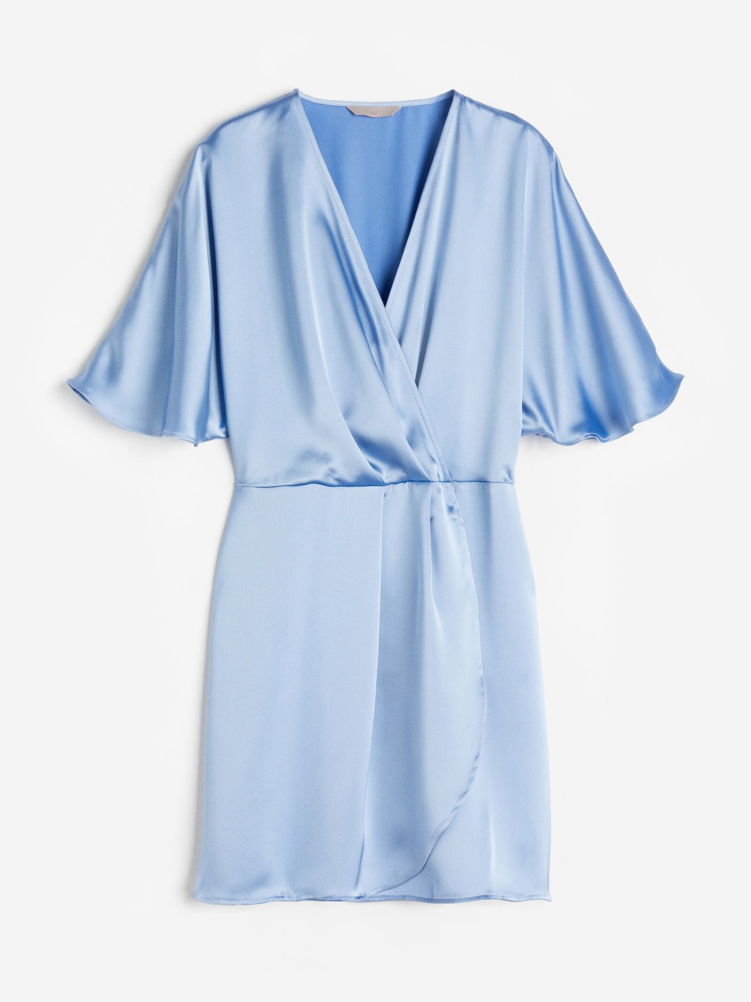 

H&M Women Satin Wrap Dress, Blue
