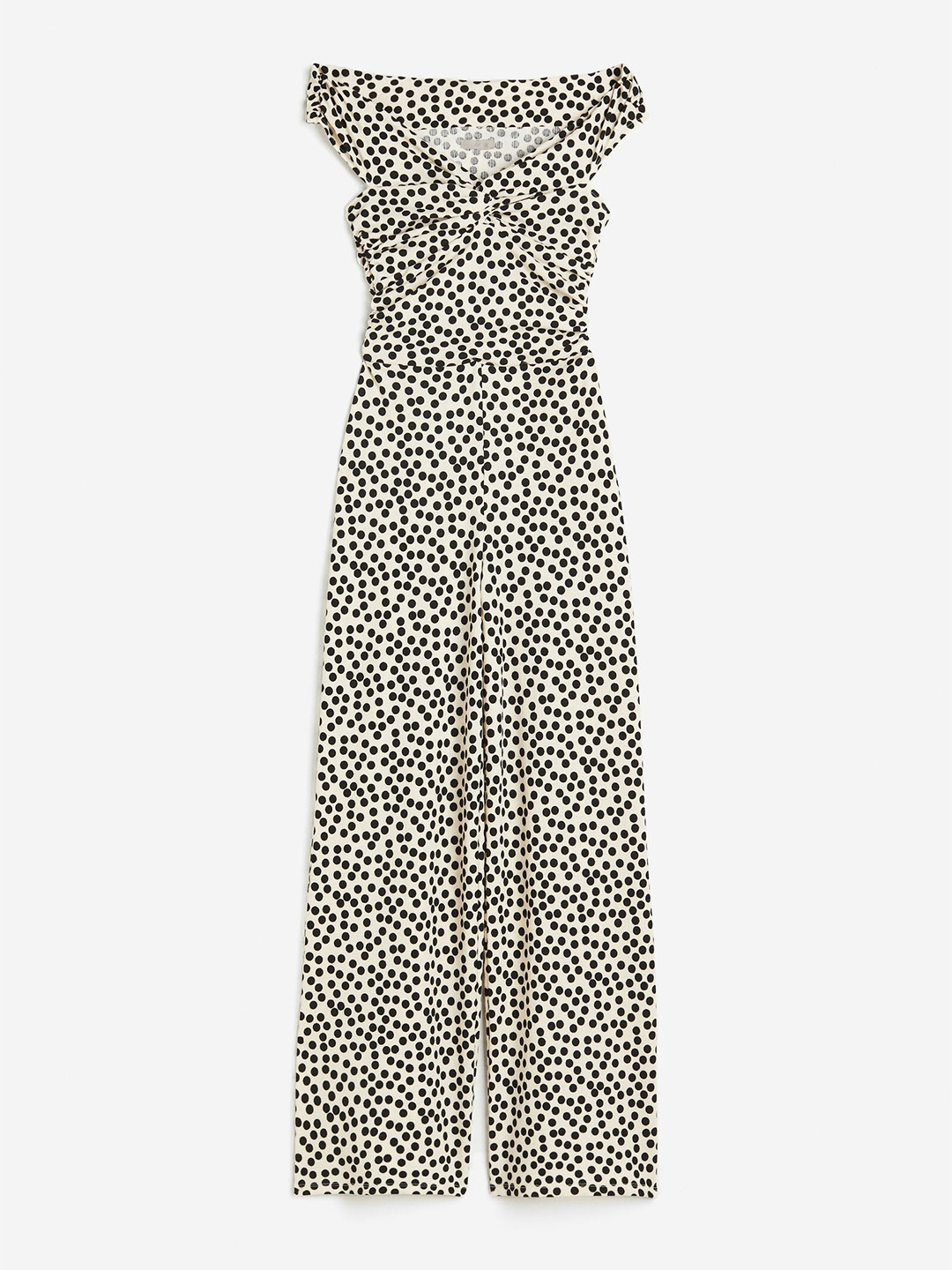 

H&M Women Twist-Detail Off-Shoulder Jumpsuit, White