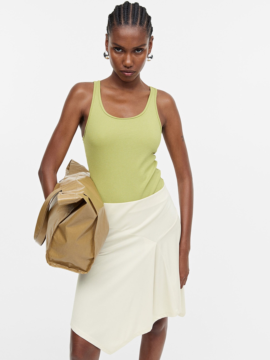 

H&M Asymmetric Skirt, Beige