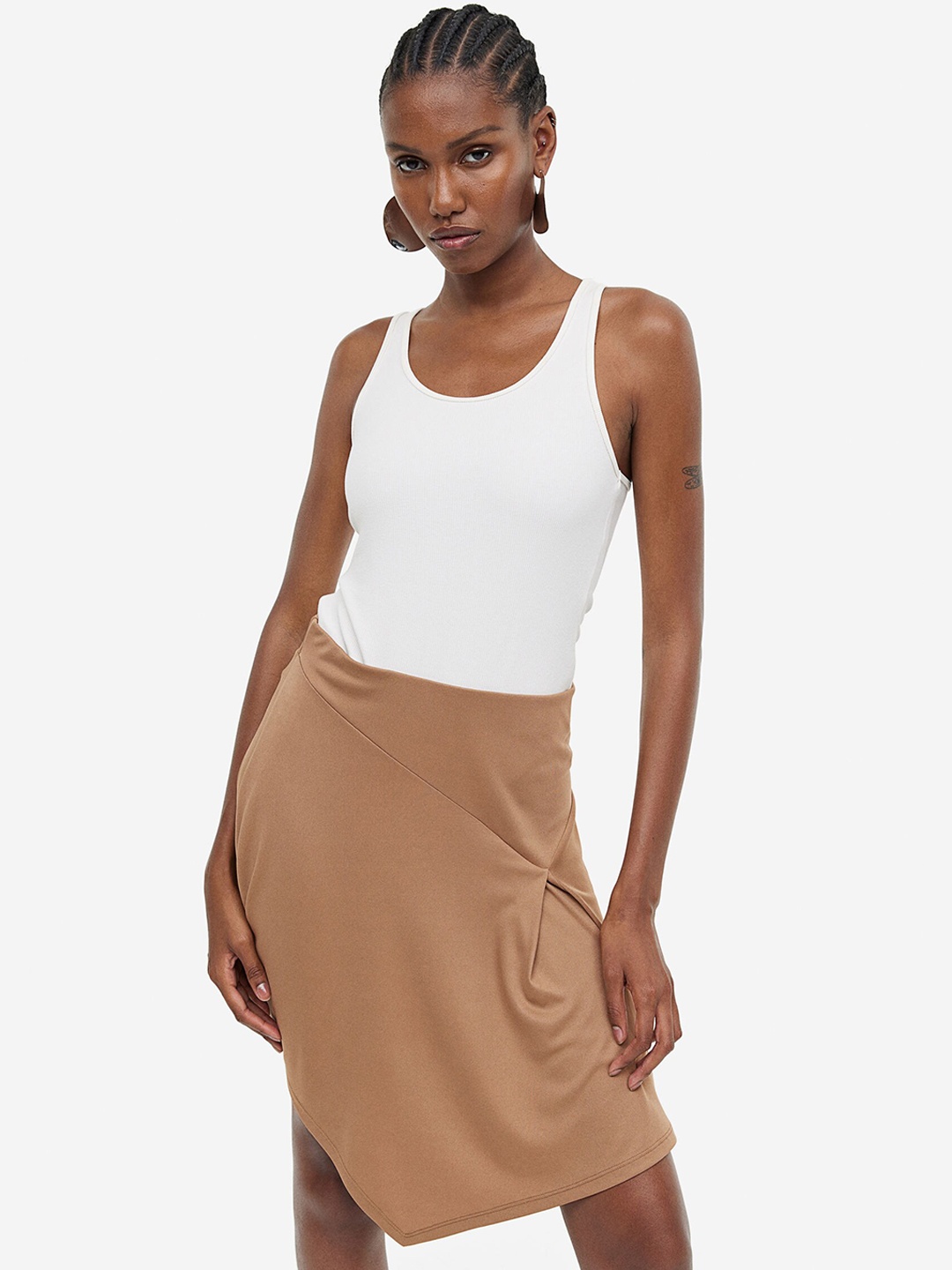 

H&M Asymmetric Skirt, Beige