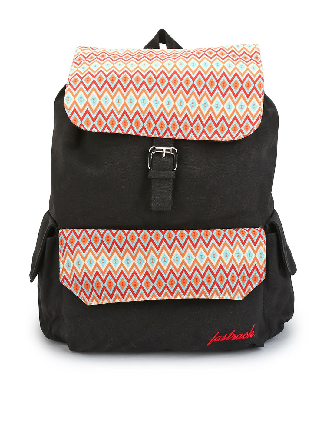 

Fastrack Women Black Graphic Print Backpack