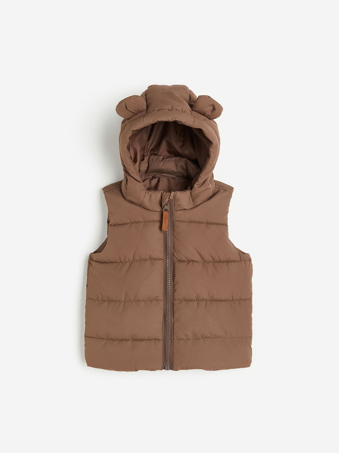 

H&M Infant Girls Hooded Padded Gilet, Brown