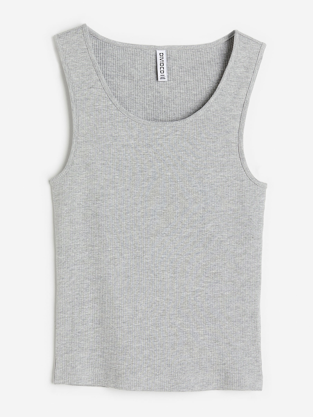 

H&M Ribbed Cotton Vest Top, Grey