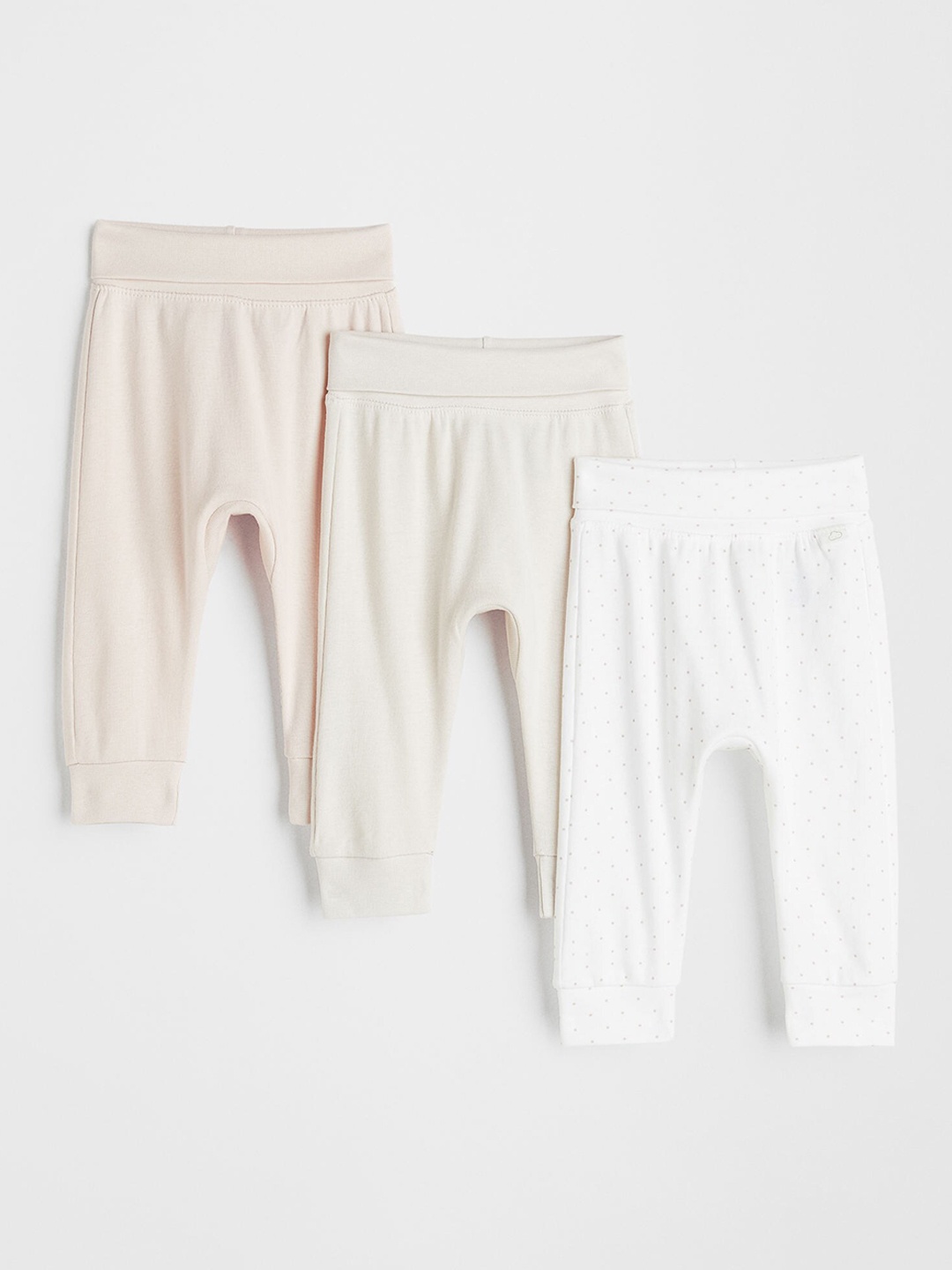 

H&M Girls Pack Of 3 Cotton Trousers, Beige