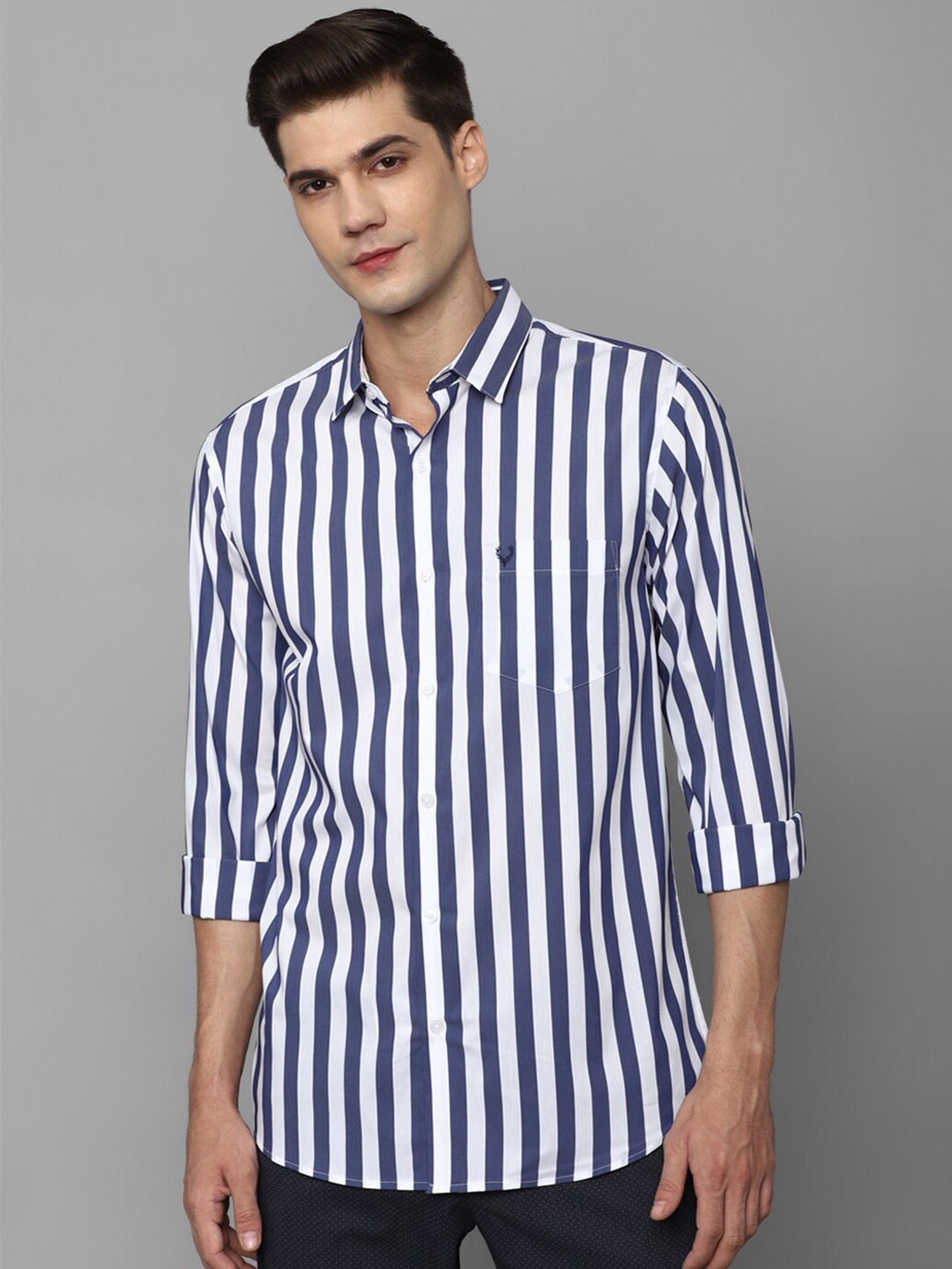 

Allen Solly Slim Fit Striped Casual Shirt, Blue