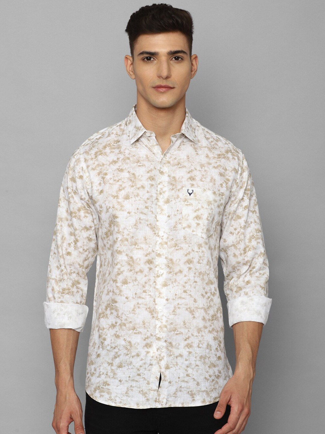 

Allen Solly Slim Fit Abstract Printed Pure Cotton Casual Shirt, White