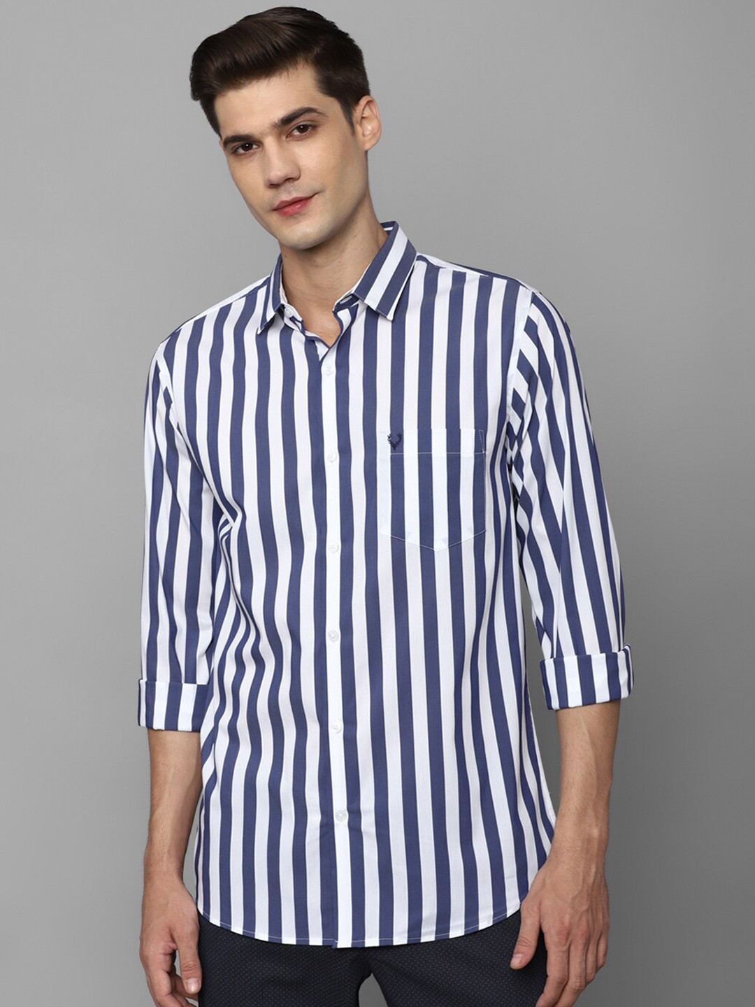 

Allen Solly Slim Fit Striped Casual Shirt, Blue