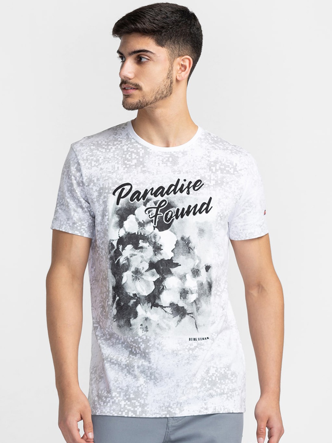 

Being Human Graphic Printed Round Neck T-shirt, White